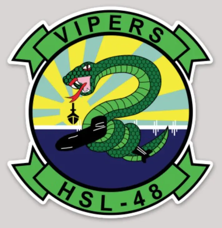 Us Navy Helicopter Squadron Hsl-48 Sticker 1