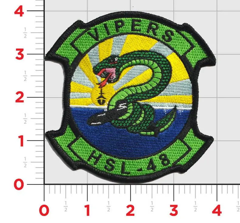 Officially Licensed Us Navy Helicopter Squadron Hsl-48 Vipers Patch 1