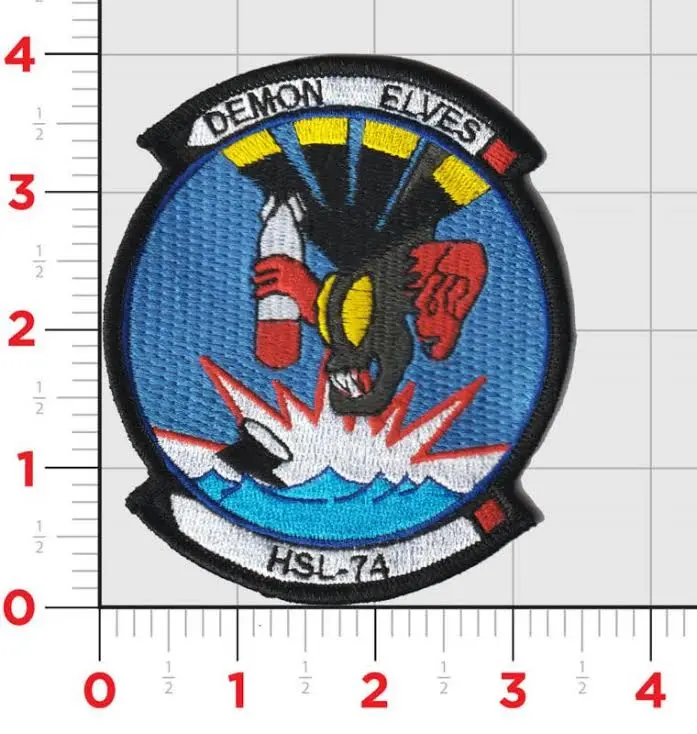 Official Us Navy Helicopter Squadron Hsl-74 Demon Elves Patch 1