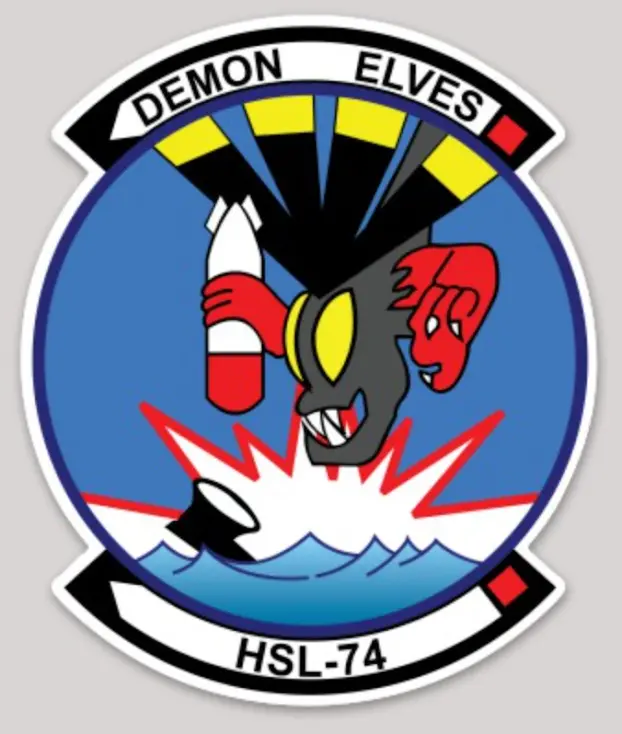 Us Navy Helicopter Squadron Hsl-74 Sticker 1