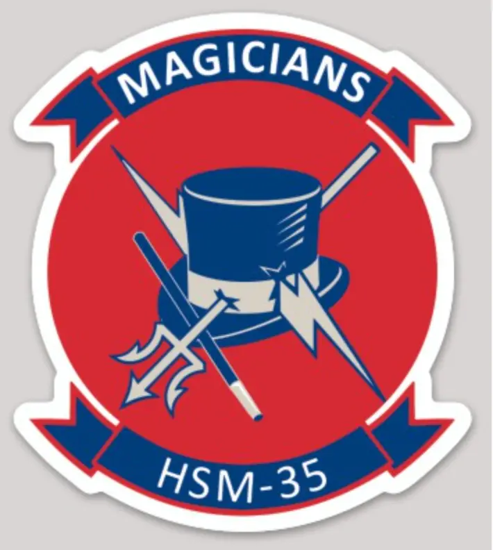 Officially Licensed Us Navy Hsm-35 Magicians Sticker 1