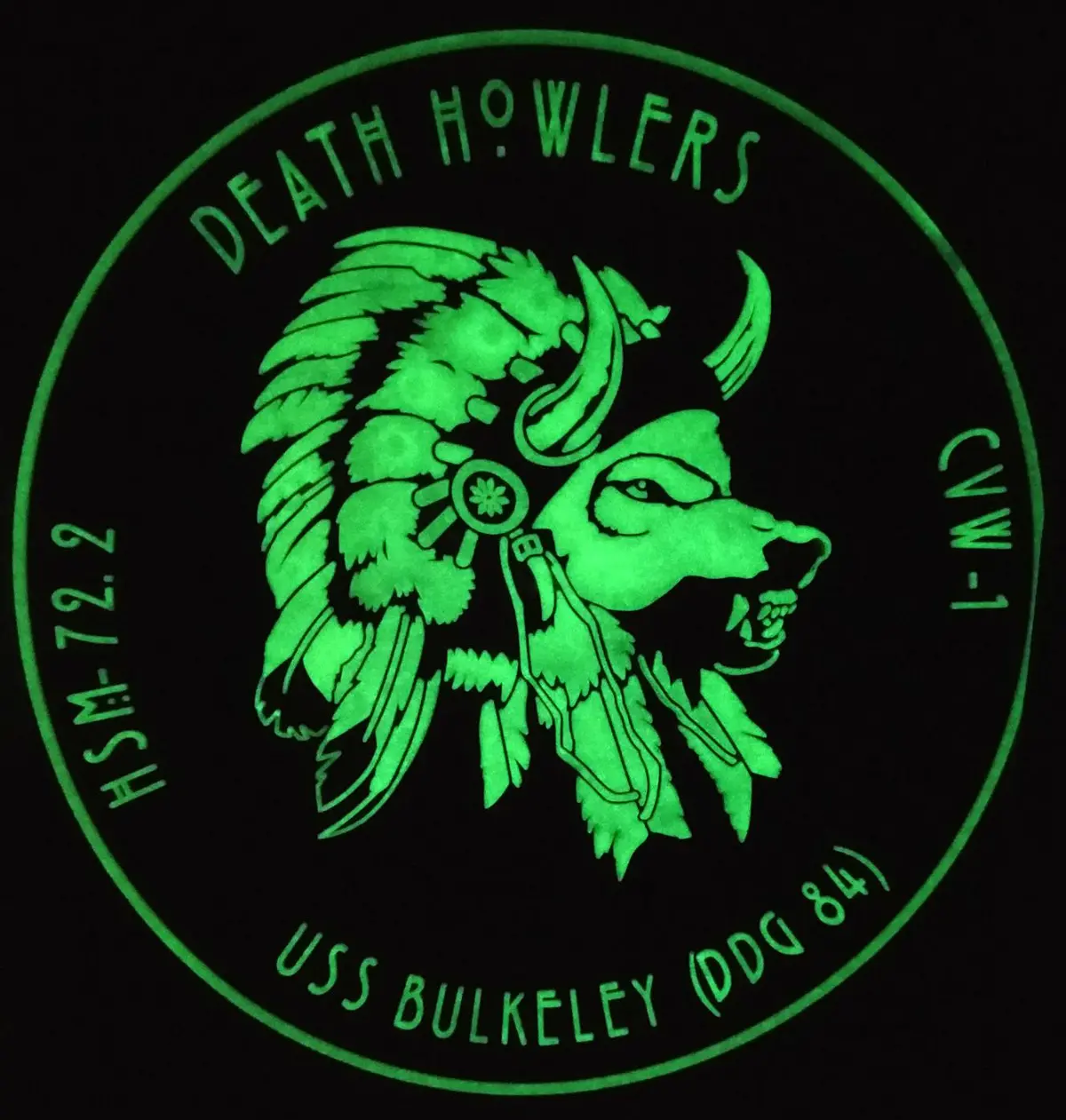 Official Us Navy Hsm-72 Death Howler Gitd Pvc Patch 1
