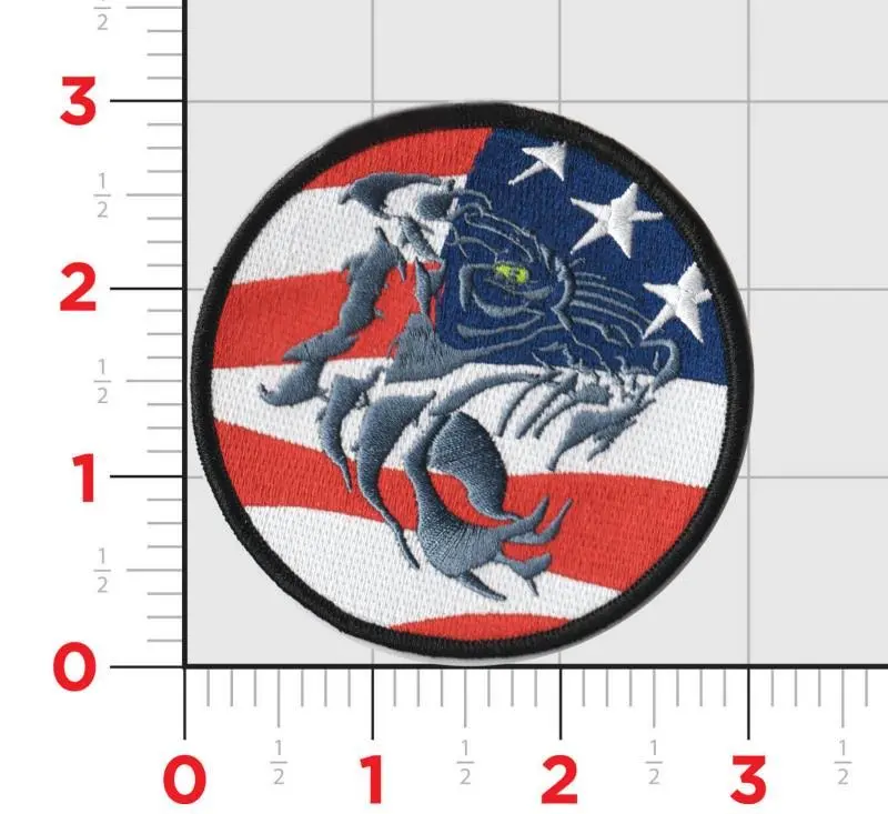 Official Us Navy Hsm-73 Battle Cats American Flag Patch 1