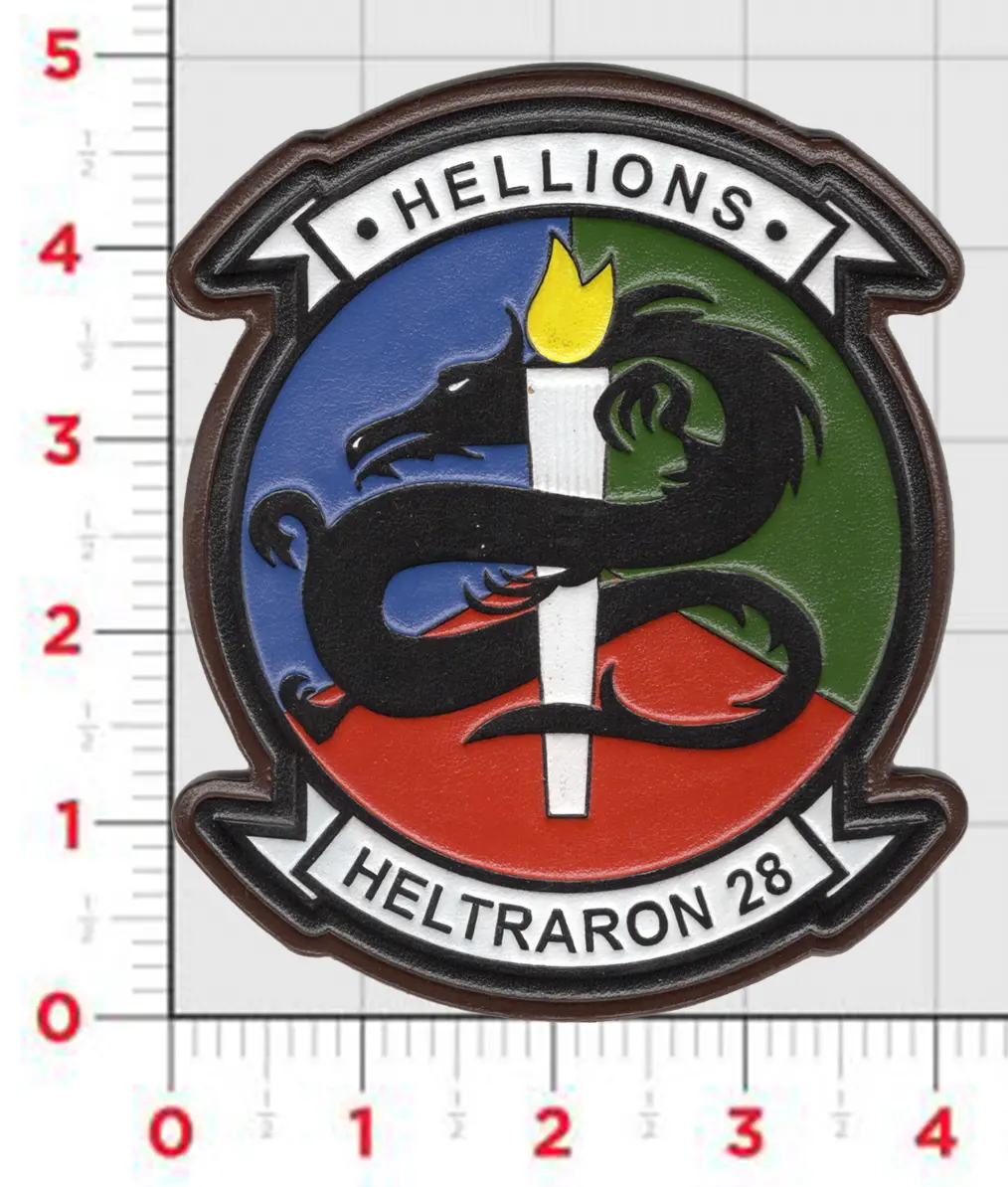 Officially Licensed Us Navy Ht-28 Hellions Leather Patch 1
