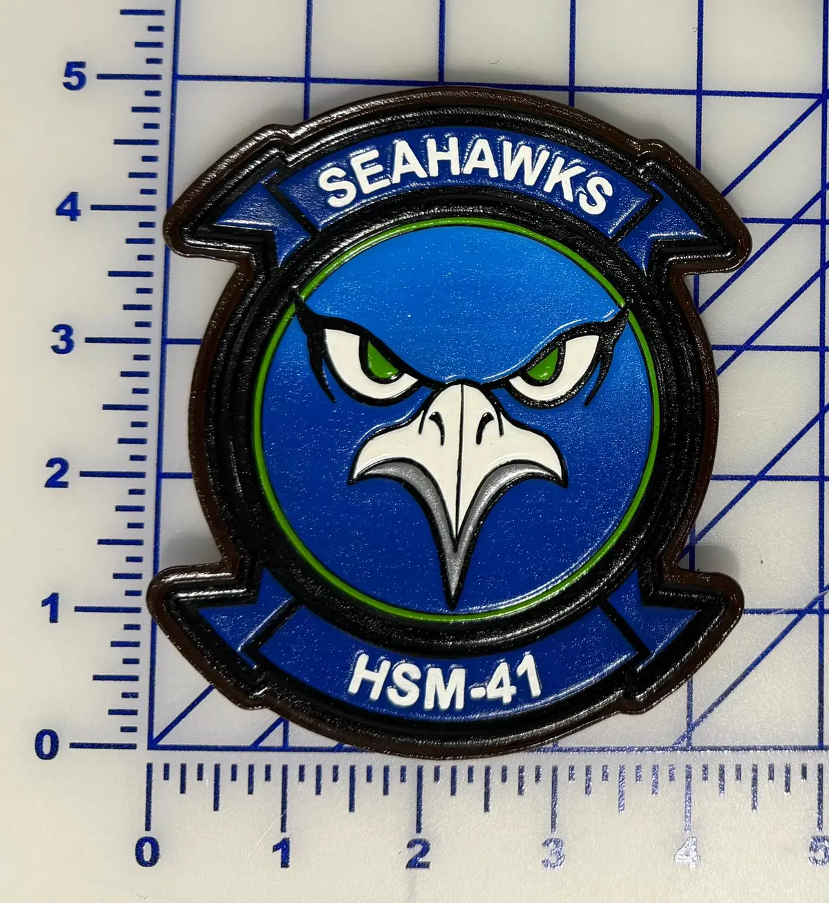 Officially Licensed Us Navy Hsm-41 Seahawks Squadron Leather Patch 1
