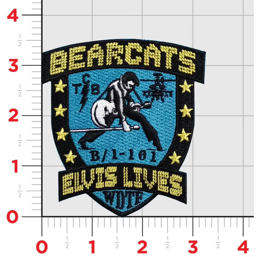 Official B/1-101 Bearcats Elvis Lives Patch 1