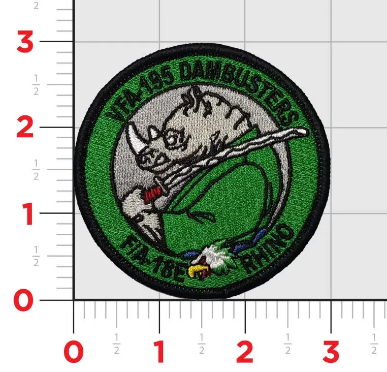 Official Vfa-195 Dambusters F-18 Rhino Shoulder Patch 1