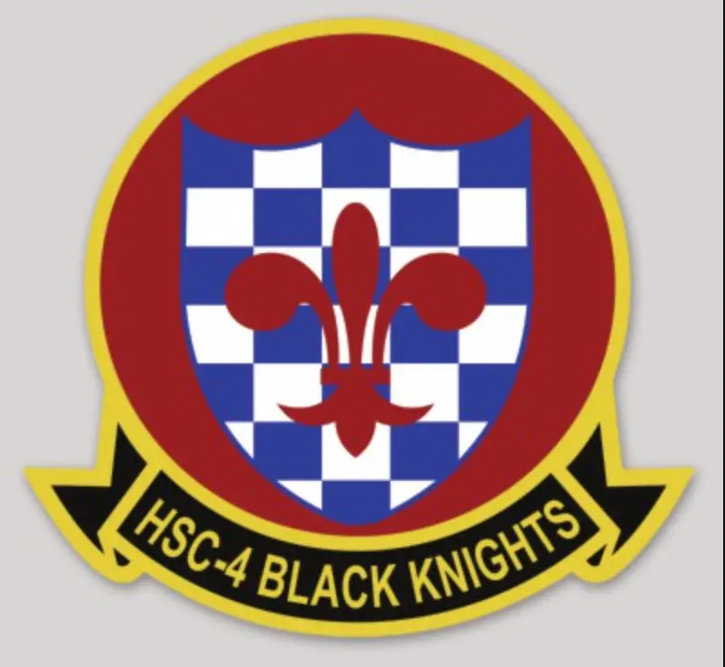Officially Licensed Us Navy Hsc-4 Black Knights Squadron Sticker 1