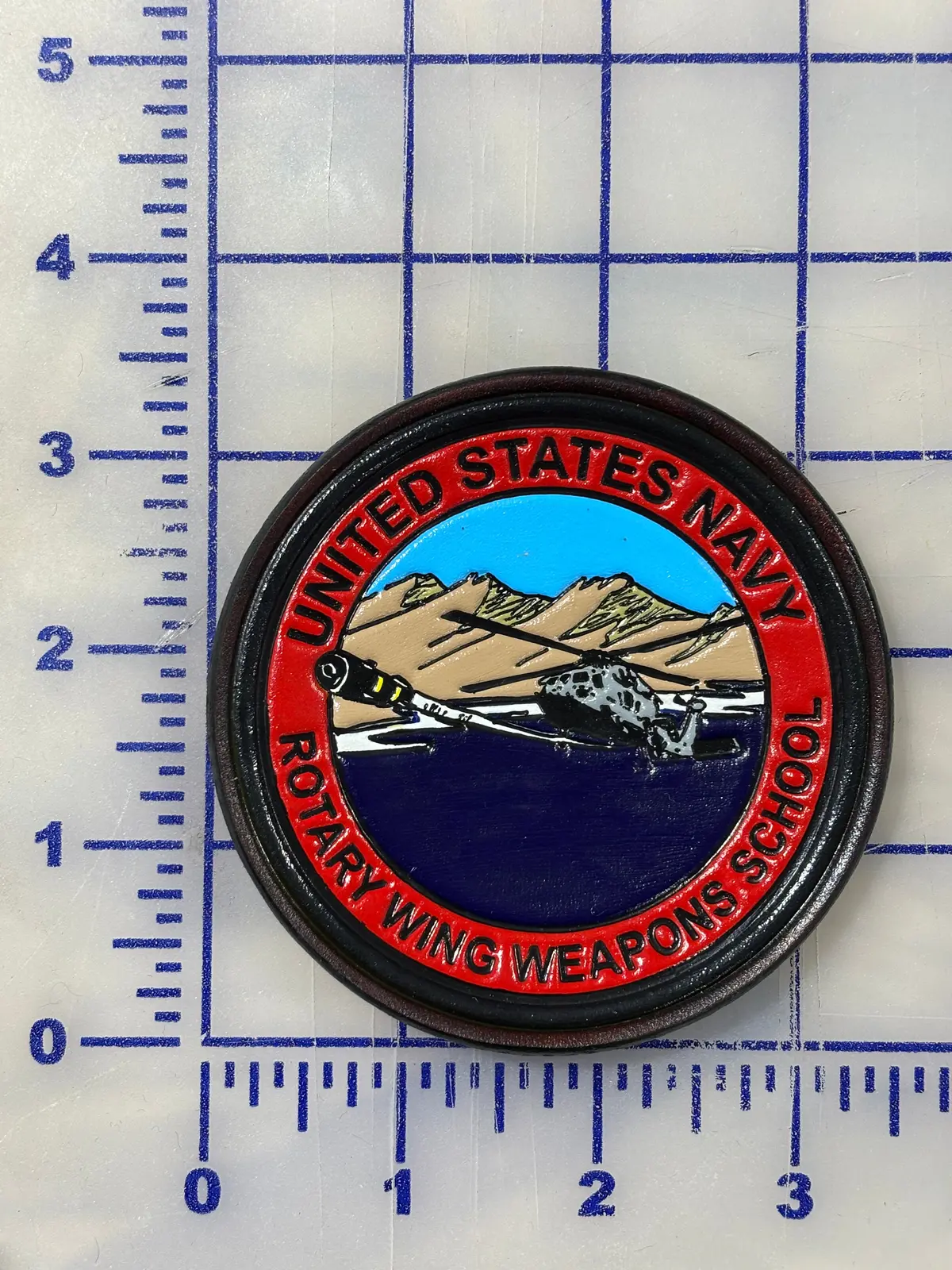 Officially Licensed Us Navy Rotary Wing Weapons School Leather Patch 2