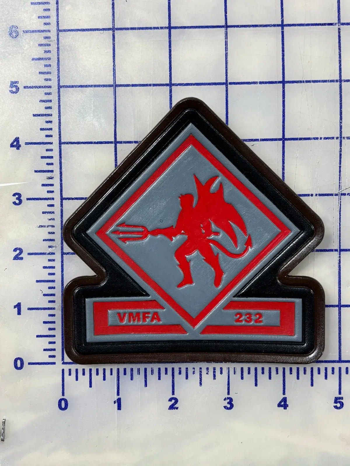 Officially Licensed Usmc Vmfa-232 Red Devils Leather Chest Patch 1