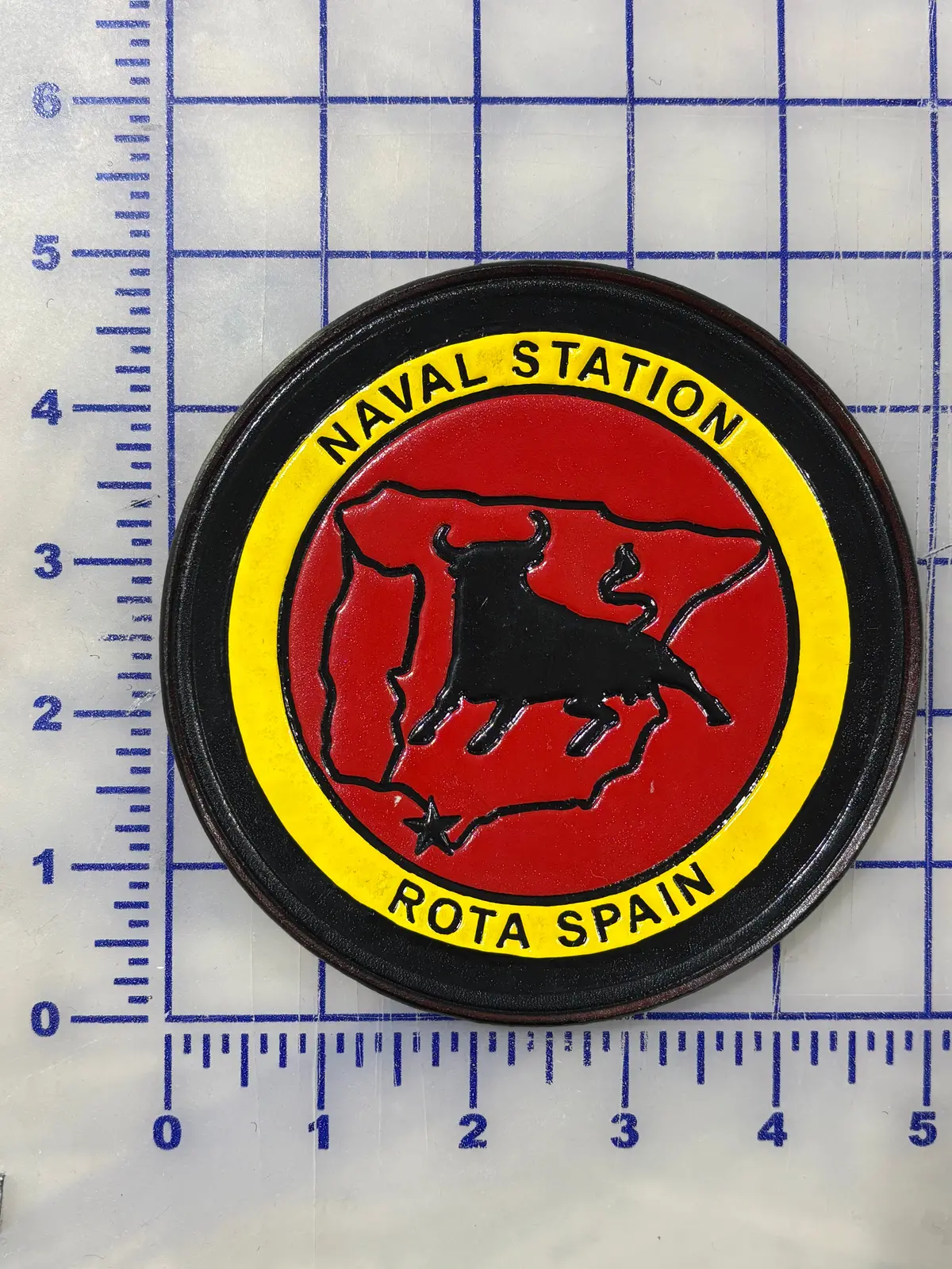 Officially Licensed Us Navy Naval Station Rota Leather Patch 1