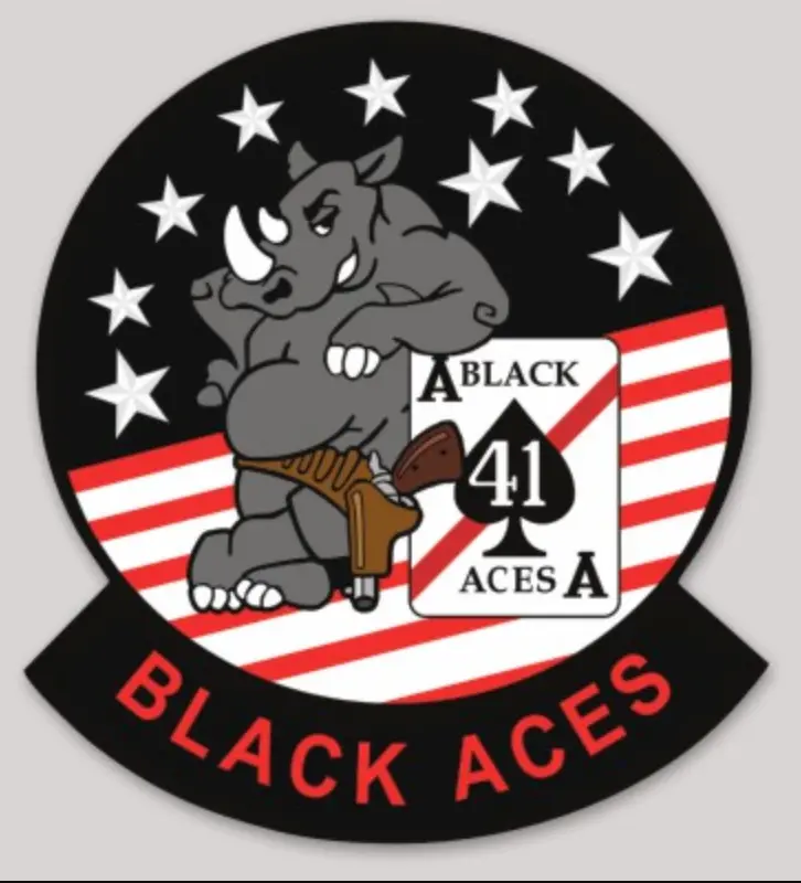 Official Vfa-41 Black Aces F-18 Rhino Sticker 1