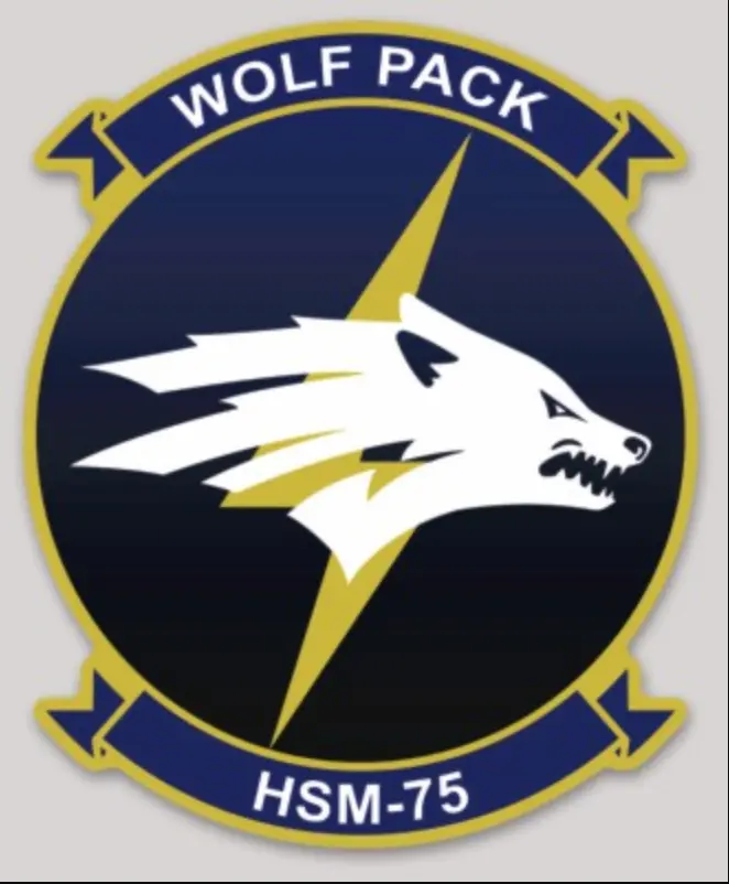 Officially Licensed Us Navy Hsm-75 Wolf Pack Squadron Sticker 1