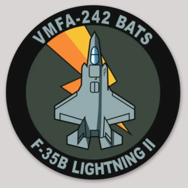 Official Vmfa-242 Bats F-35B Lightning Ii Sticker 1