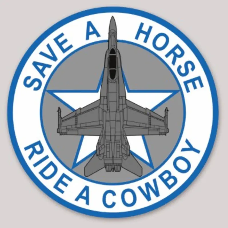 Official Vmfa-112 Cowboys Save A Horse Ride A Cowboy F-18 Sticker 1