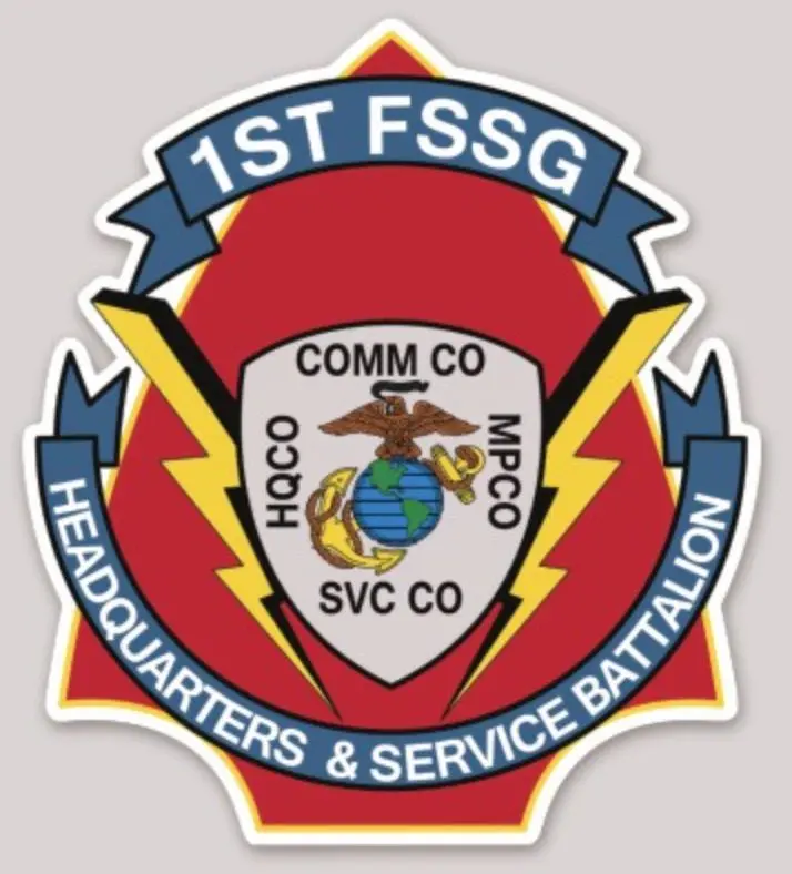 Officially Licensed Usmc 1St Field Services Support Group Fssg Hq & Service Battalion Sticker 1