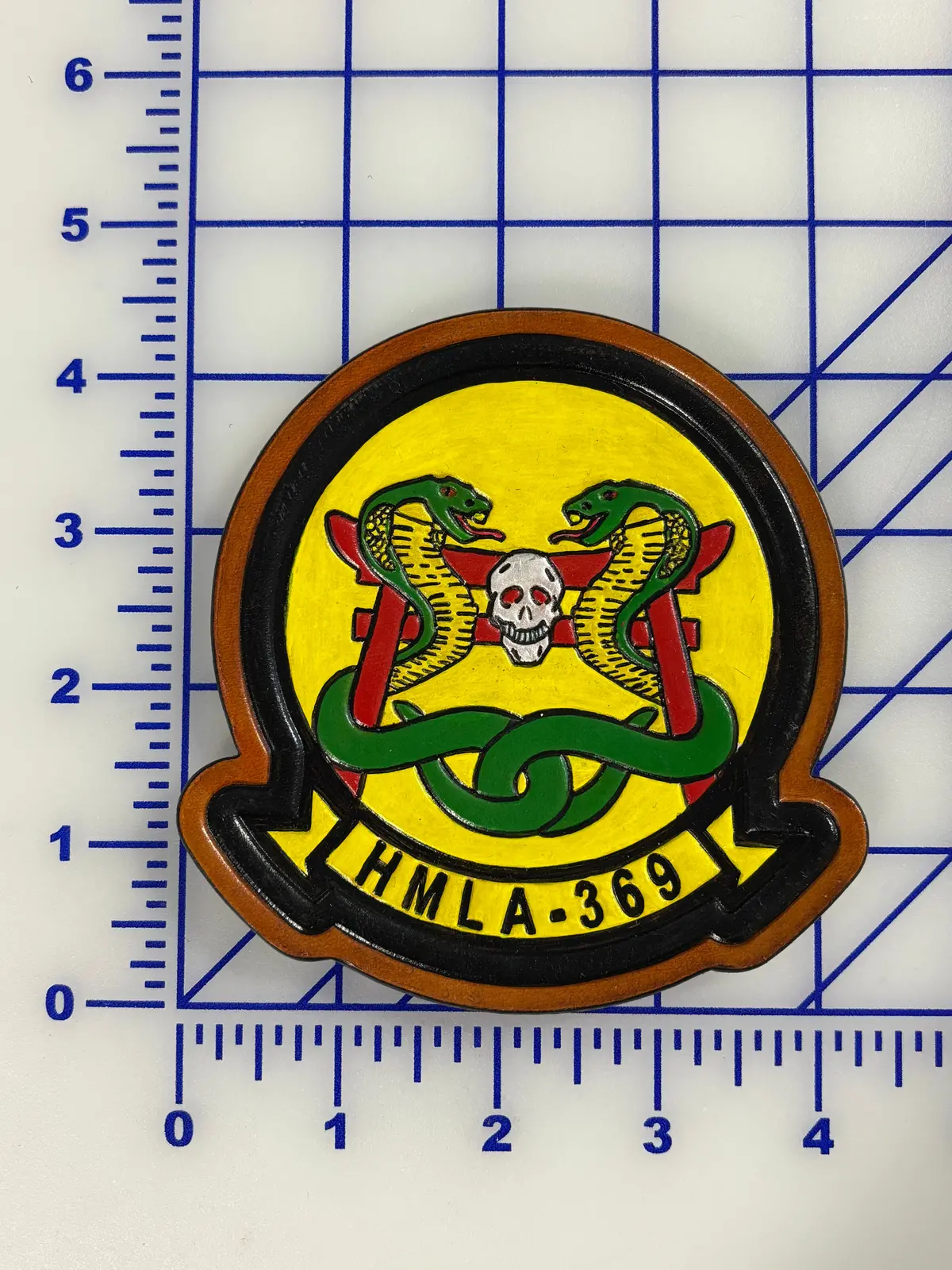 Officially Licensed Usmc Hmla-369 Gunfighters Leather Patch 1