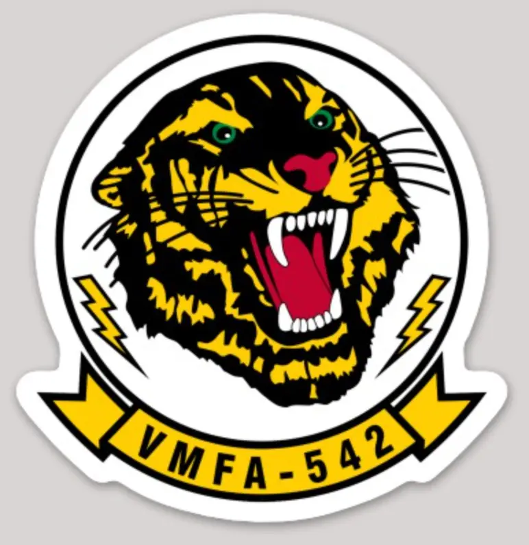 Officially Licensed Usmc Vmfa-542 Tigers Squadron Sticker 2