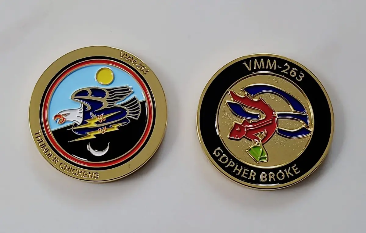 Officially Licensed Usmc Vmm-263 Gopher Broke Coin 1