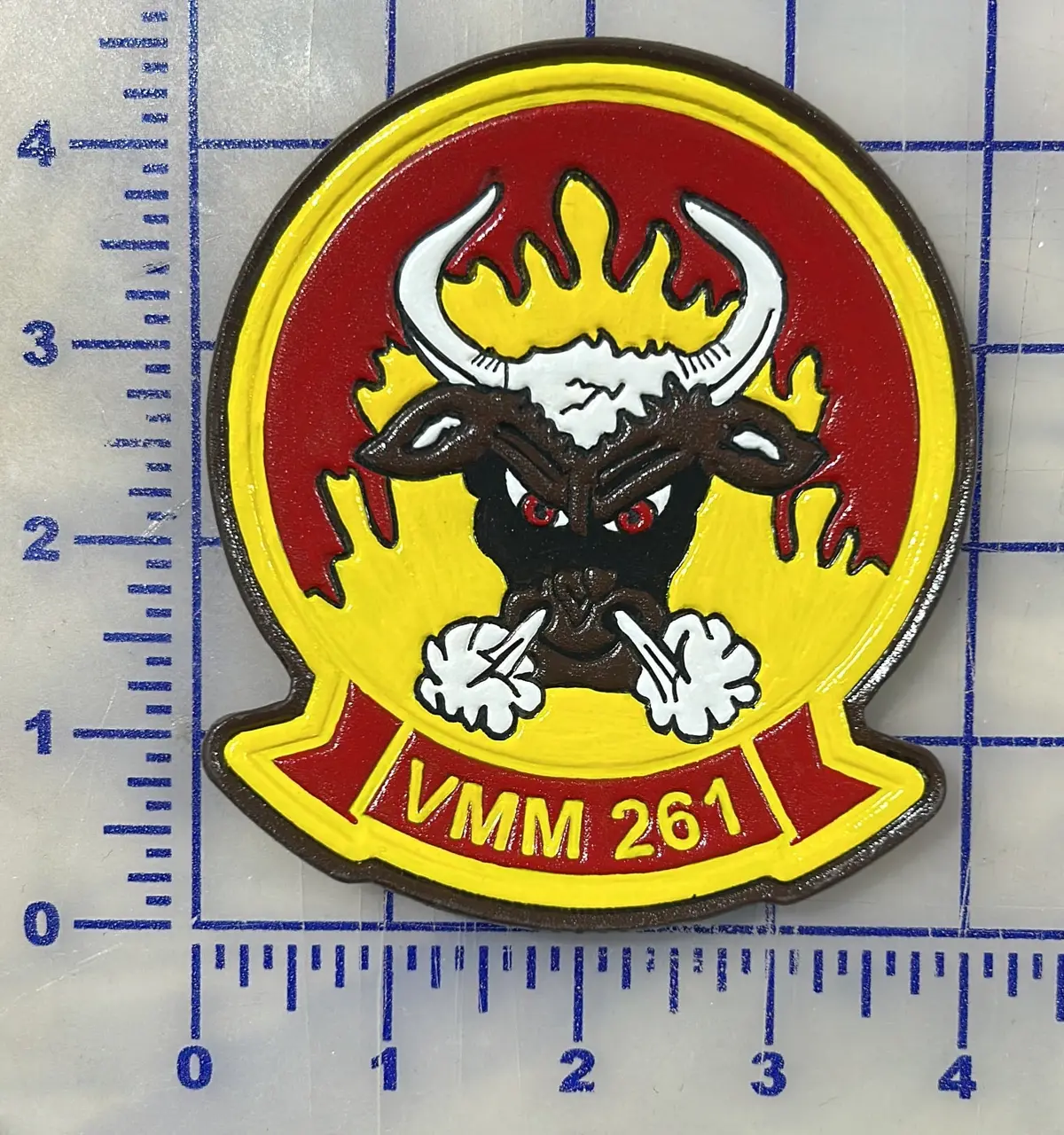 Officially Licensed Usmc Vmm-261 Raging Bulls Leather Patches 2