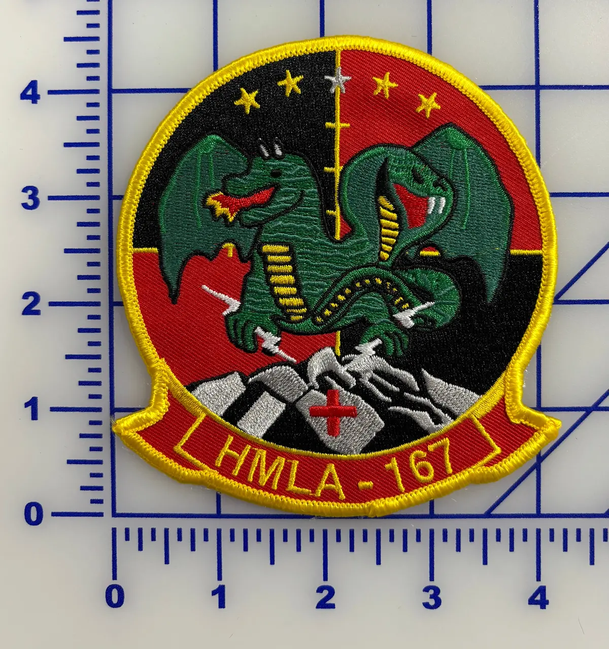 Officially Licensed Usmc Hmla-167 Warriors Double Dragon Patch 1