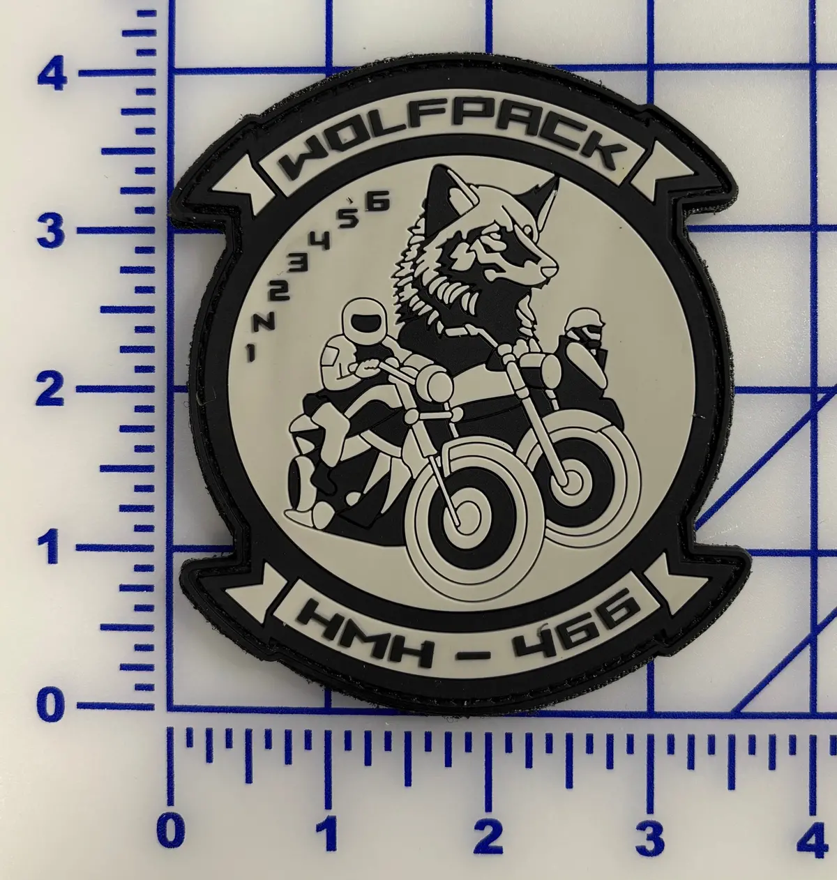 Officially Licensed Usmc Hmh-466 Wolfpack Biker Patch 1