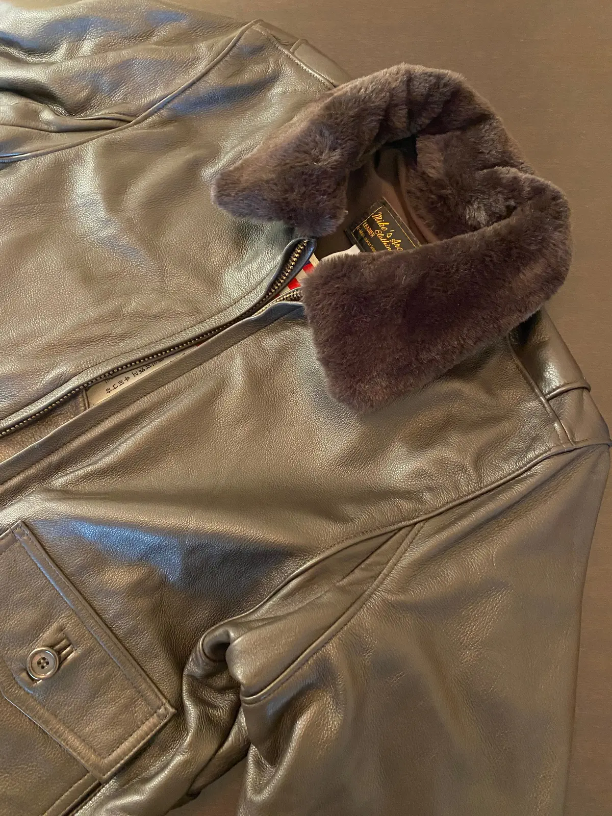 Korean Made Us Navy Brown G-1+ Flight Jacket 3