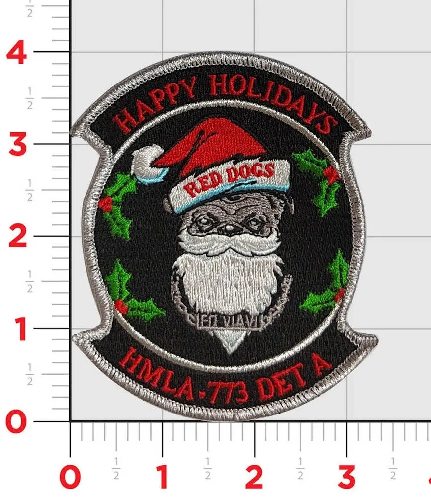 Official Hmla-773 Det A Red Dogs Christmas Patch 1