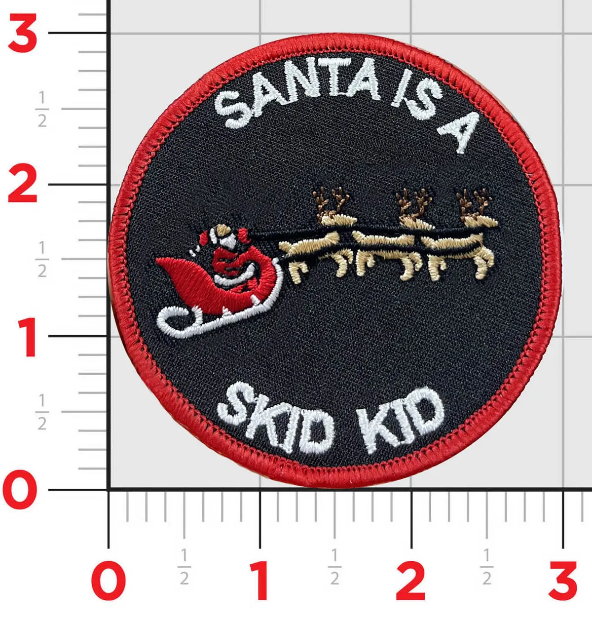 Santa Is A Skid Kid Christmas Shoulder Patch 1