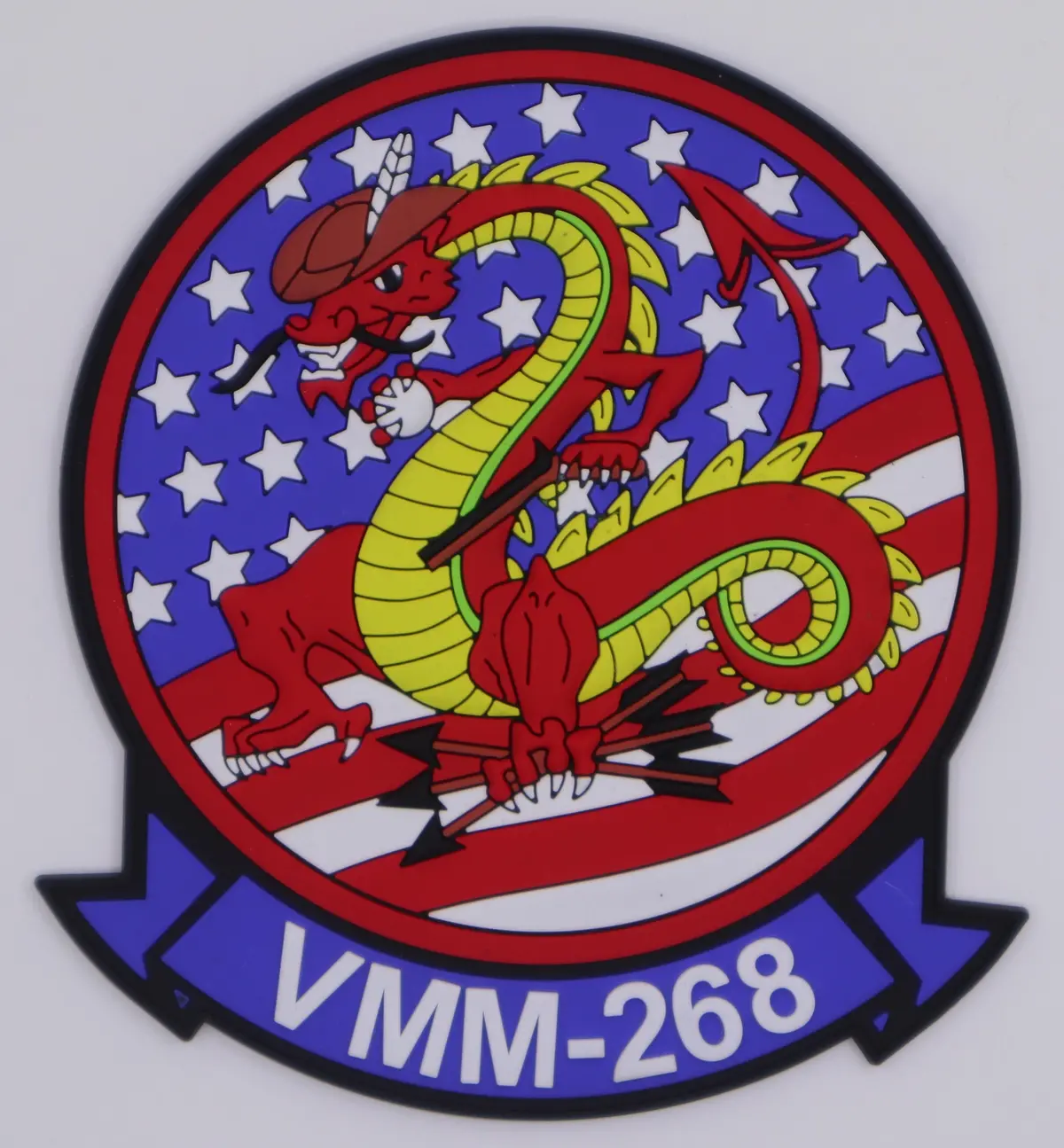 Official Vmm-268 Red Dragons 4Th Of July Pvc Patches 1