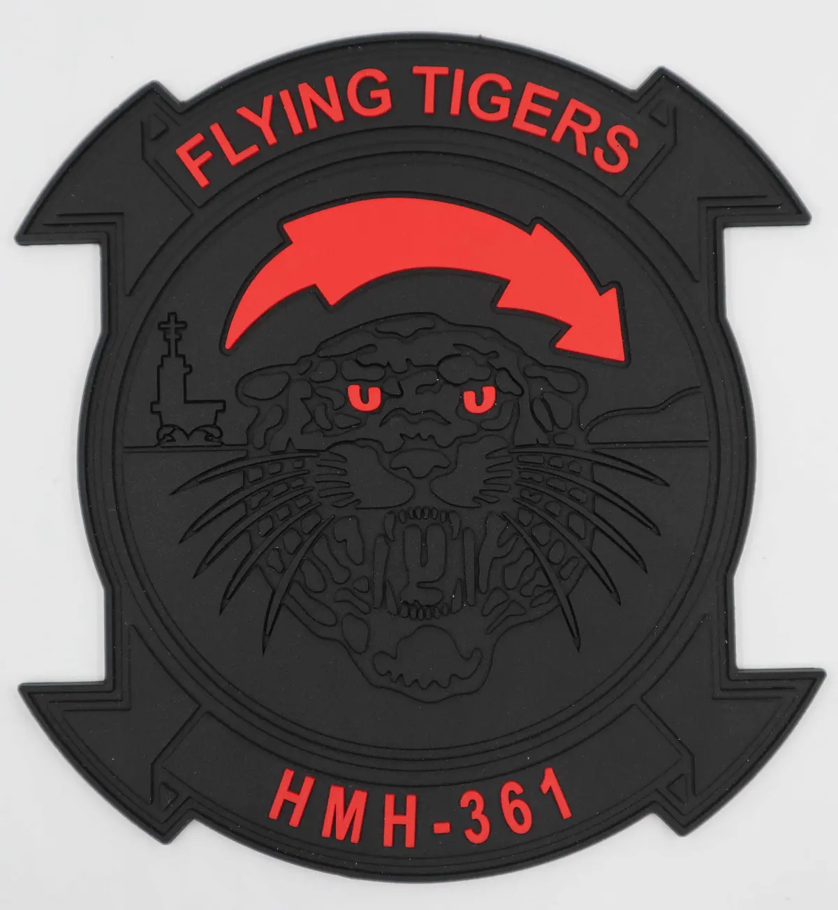 Officially Licensed Usmc Hmh-361 Flying Tigers Blackout Pvc Patch 1