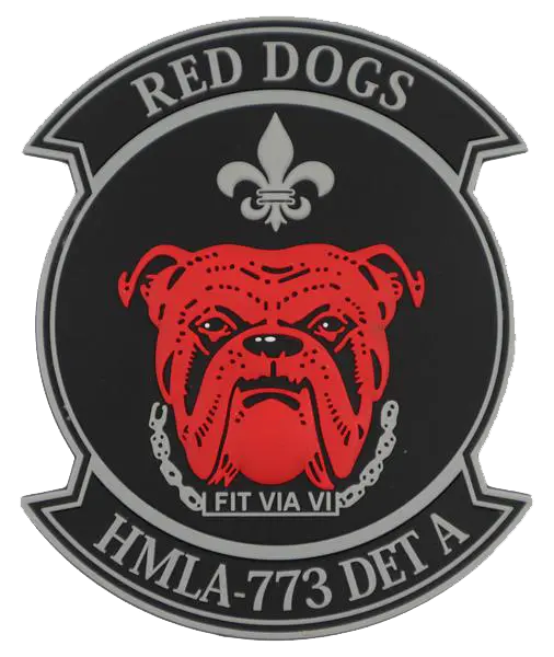 Officially Licensed Usmc Hmla-773 Det A Red Dogs Pvc Patch 1