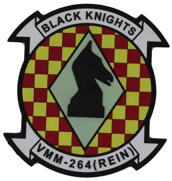 Officially Licensed Usmc Vmm-264 Rein Black Knights Pvc Squadron Patch 1