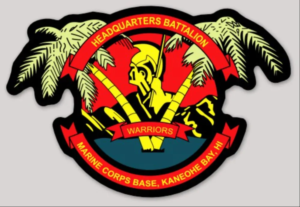 Officially Licensed Usmc Kaneohe Bay Headquarters Battalion Sticker 1
