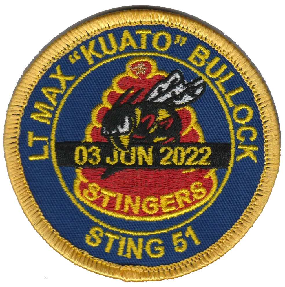 Official Vfa-113 Stingers Lt Max Bullock Memorial Patch & Sticker 1