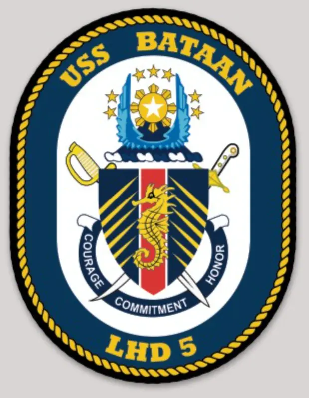 Officially Licensed Us Navy Lhd-5 Uss Bataan Sticker 1
