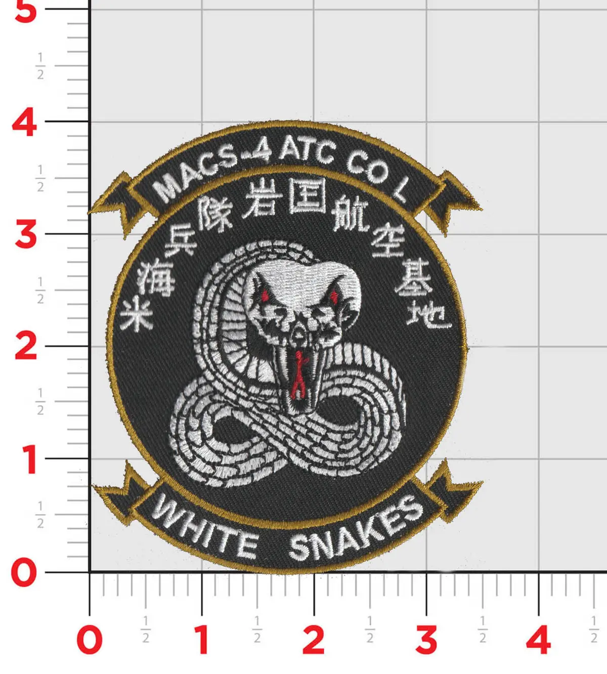 Officially Licensed Usmc Macs-4 White Snakes Atc Co L Patches 1