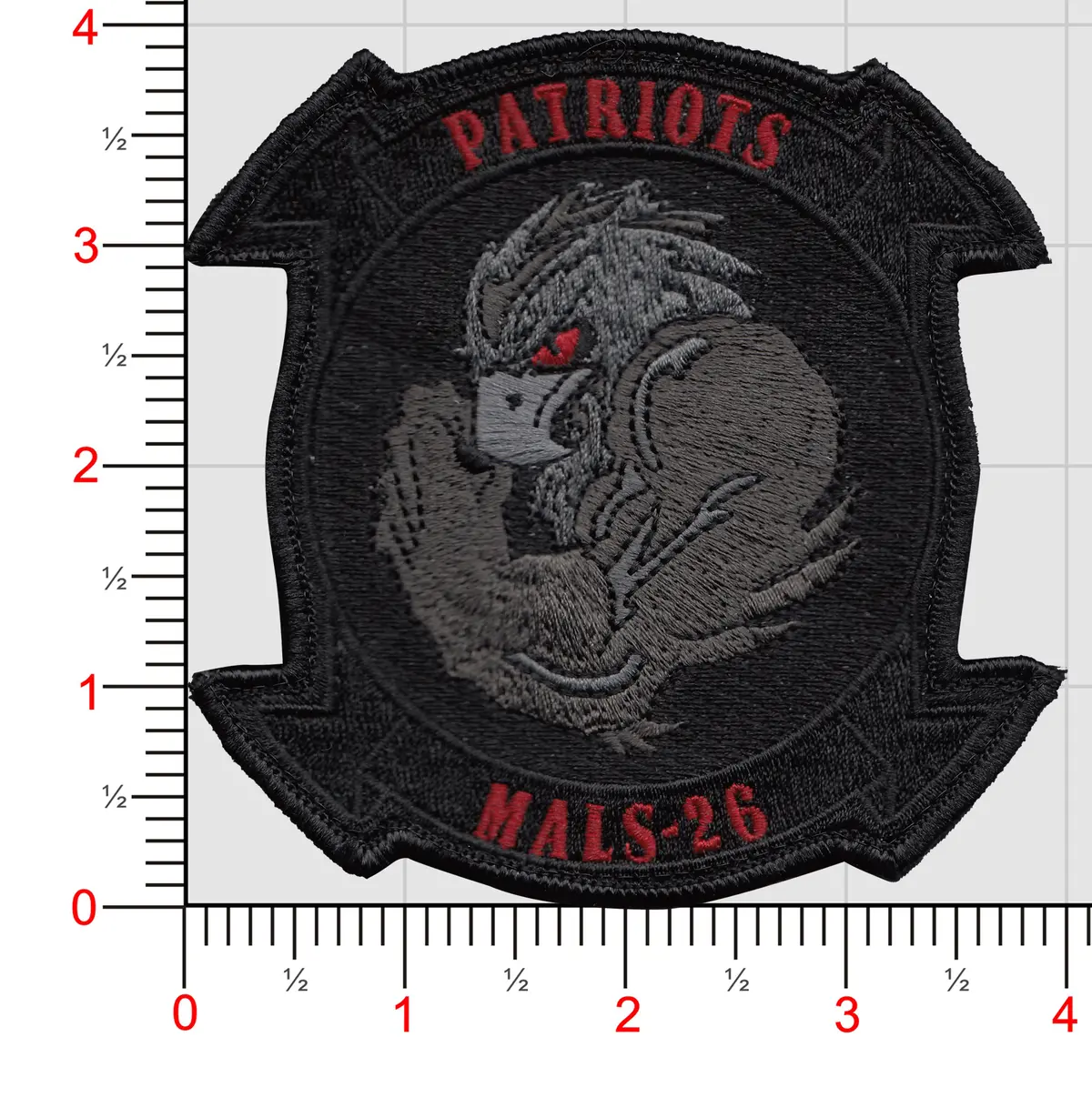 Officially Licensed Mals-26 Patriots Blackout Embroidery Patch 1
