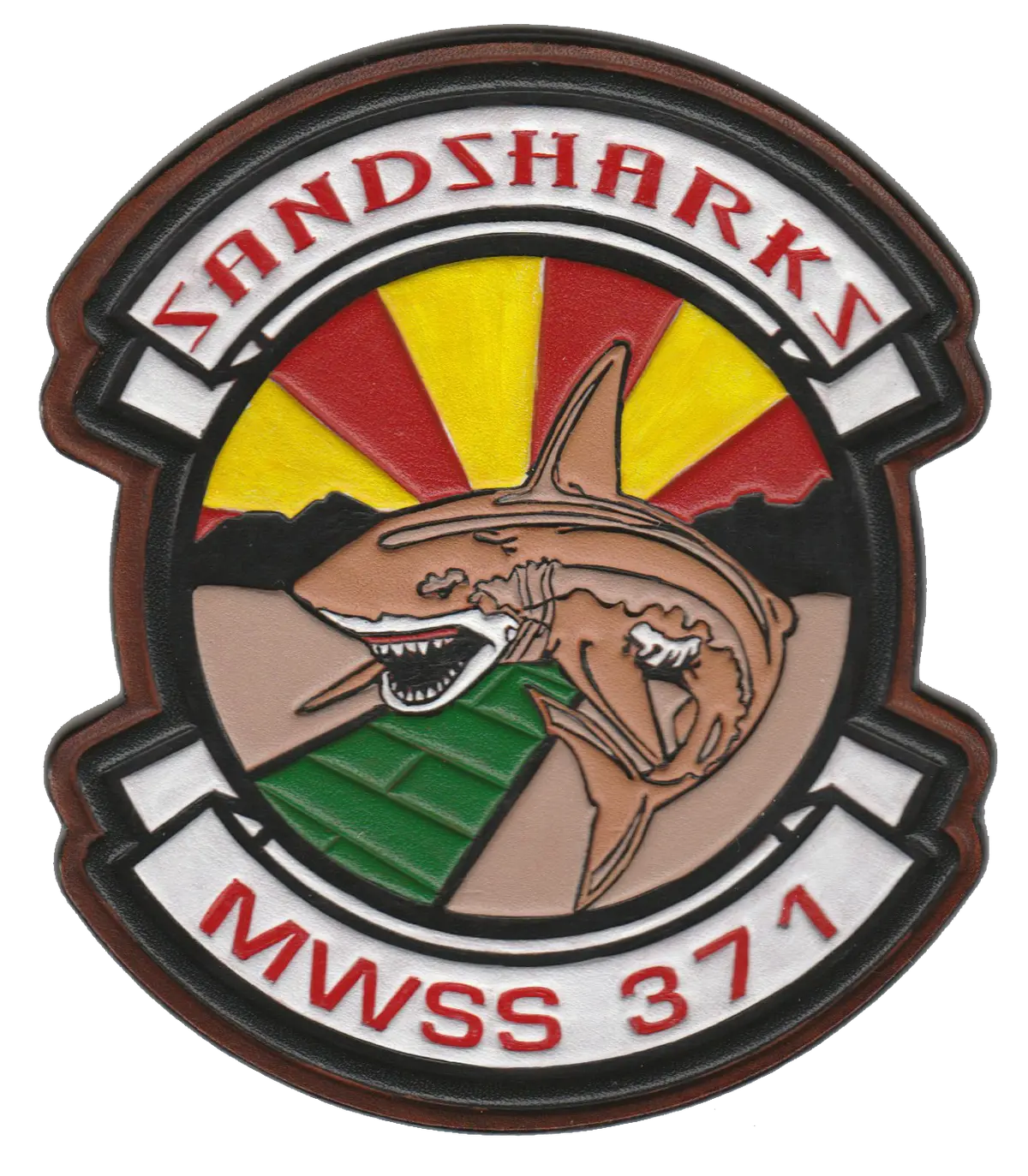 Officially Licensed Mwss-371 Sandsharks Leather Patches 2