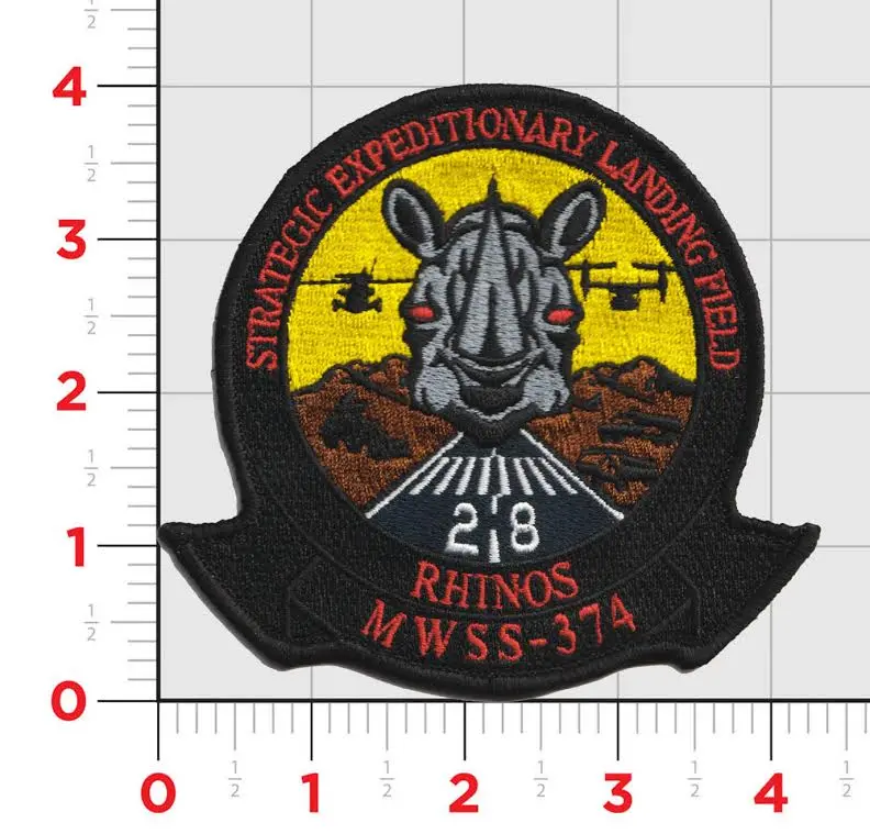 Officially Licensed Usmc Mwss-374 Rhinos Patches 1