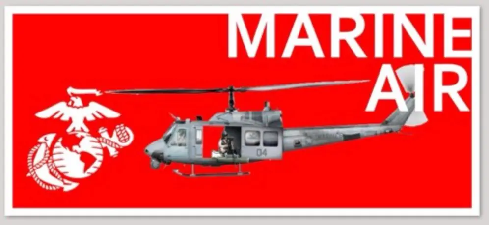 Officially Licensed Usmc Marine Air Uh-1N Sticker 1