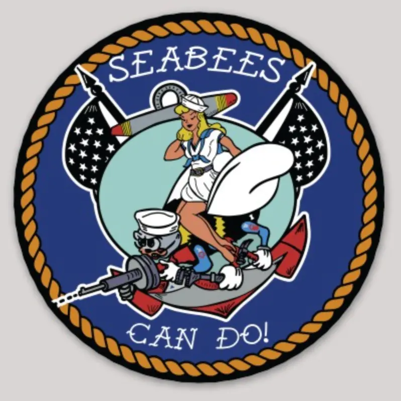 Officially Licensed Us Navy Seabees Can Do Sticker 1