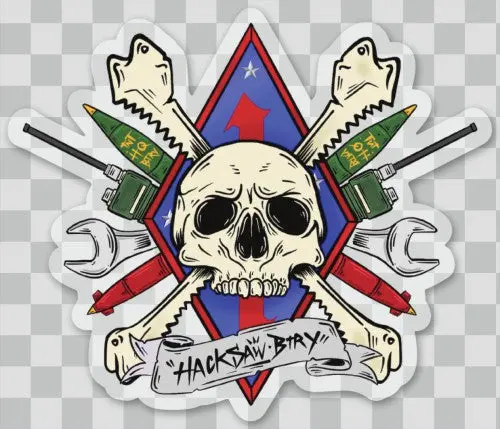 Official 1St Battalion 11Th Marines Hacksaw Battery Sticker 1