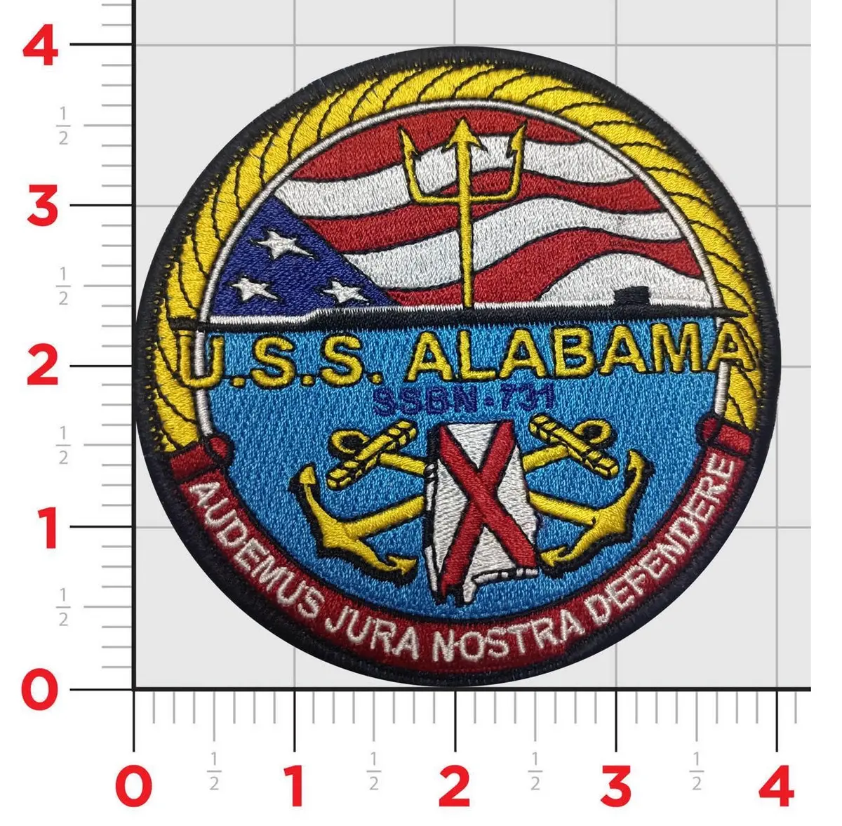 Officially Licensed Us Navy Ssbn-73 Uss Alabama Patch 1
