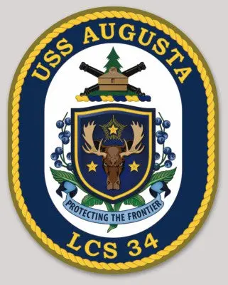 Officially Licensed Us Navy Uss Augusta Lcs-34 Protecting The Frontier Sticker 1