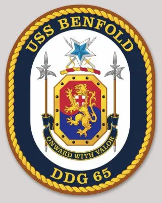 Officially Licensed Us Navy Uss Benfold Ddg-65 Onward With Valor Sticker 1