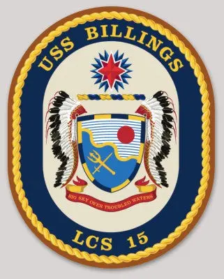 Officially Licensed Us Navy Uss Billings Lcs-15 Sticker 1