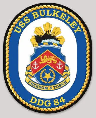 Officially Licensed Us Navy Uss Bulkeley Ddg-84 Freedom's Torch Sticker 1