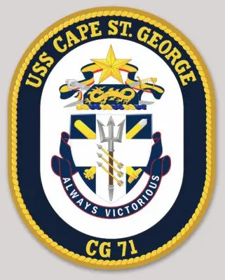 Officially Licensed Us Navy Uss Cape St. George Cg-71 Always Victorious Sticker 1