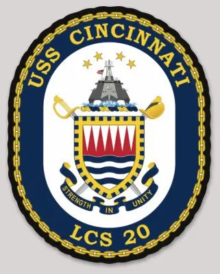 Officially Licensed Us Navy Uss Cincinnati Lcs-20 Sticker 1